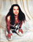 Brad Diiorio in a cowhide vest, cuffs and cream leather pants. 1992