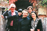 William Claxton, Peggy Moffitt, their son Chris, Paul Gallo, Valentines Brunch at Ivy in Los Angeles. 1992